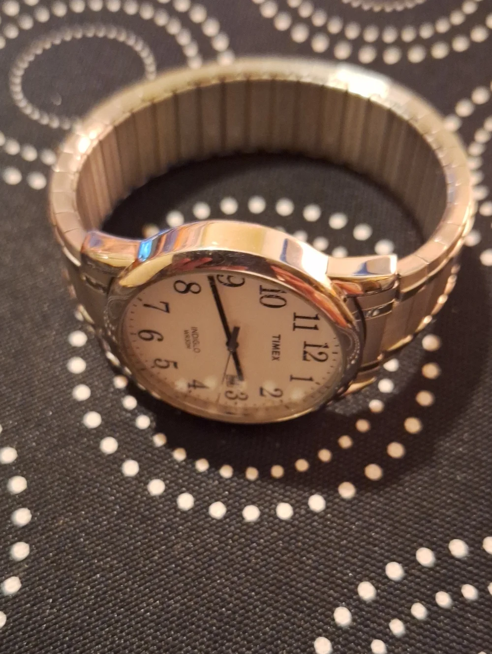 Timex Silver Stainless Steel Watch with White Dial and Numeric Markers